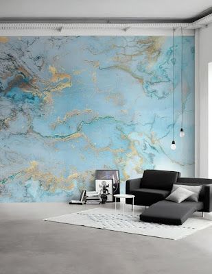 Finished room with custom wallpaper